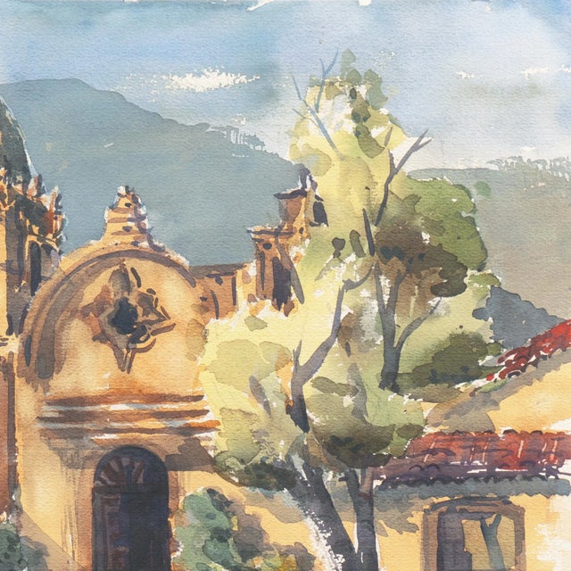 'Carmel Mission' by Henry Hank Volle, Santa Clara, California, Society Western Artists, Architectural For Sale In Monterey, CA - Image 6 of 10