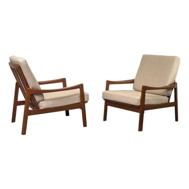 Teak Lounge Chairs by Tove & Edvard Kindt Larsen for Gustav Bahus, 1960s, Set of 2 For Sale
