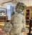 Reconstituted Stone Garden Statue Depicting a Young Woman with a Basket, 1970s, in Good conditions. Designed 1970 to 1979