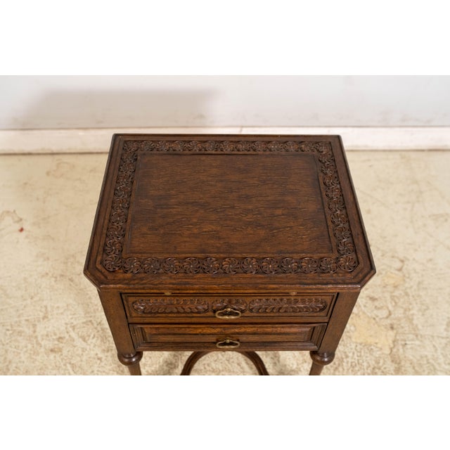 Brown Pair of Jonathan Charles Oak 2 Drawer Side Tables For Sale - Image 8 of 18