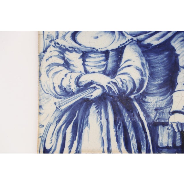 19th Century Set of Two Tiles Depicting a Couple, Portuguese Baroque For Sale - Image 11 of 12