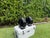 Ceramic Vintage Sculptural Postmodern Black Ceramic Table Lamps, Pair For Sale - Image 7 of 9
