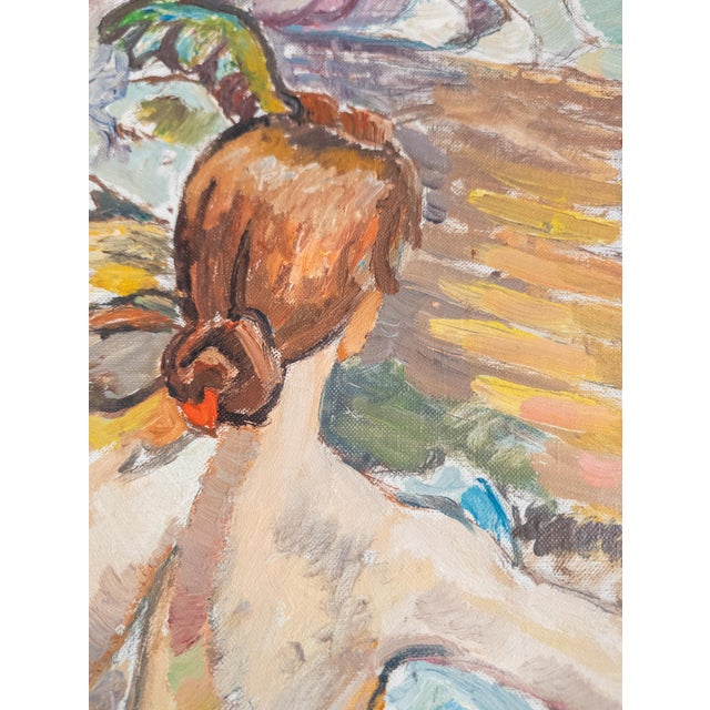 Mid-Century Oil Painting After Rousse (La Toilette) by Henri Toulouss For Sale - Image 12 of 14