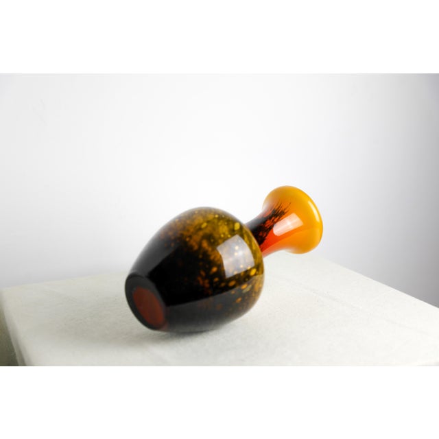 Vintage Orange and Black Glass Vase by Carlo Moretti for Opaline Empoli, 1970s For Sale - Image 6 of 12