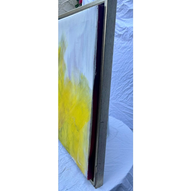 1970s 1970's Original Modern Abstract Acrylic on Canvas, Framed For Sale - Image 5 of 9