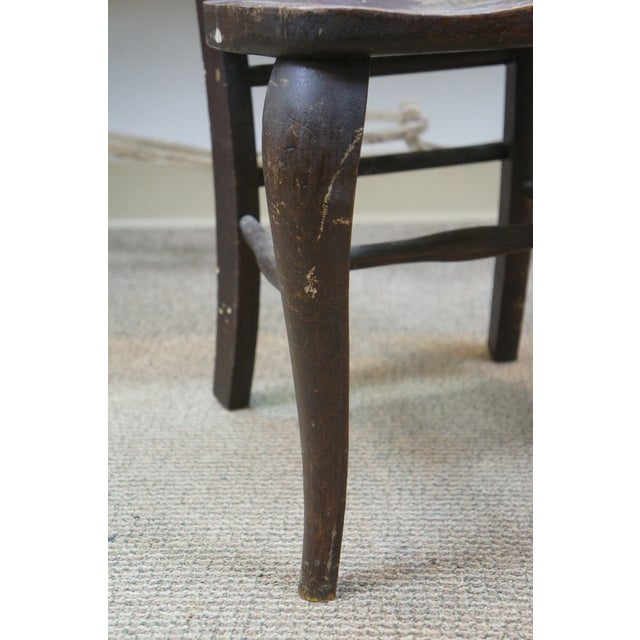 Antique Victorian Quartersawn Oak Child Doll Sized Desk Dining Chair 25" For Sale - Image 9 of 15