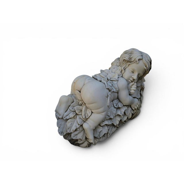 Italian Artist, Cherub Sculptures, Late 20th Century, Marble, Set of 2 For Sale - Image 8 of 11