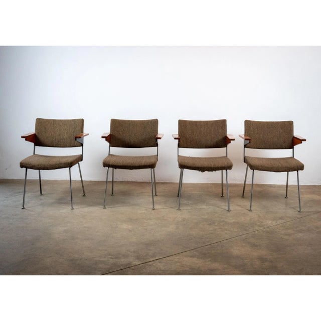 Presenting a set of 8 exquisite Gispen No.11 chairs, available for purchase as a set of 4 or 8. These mid-century marvels,...