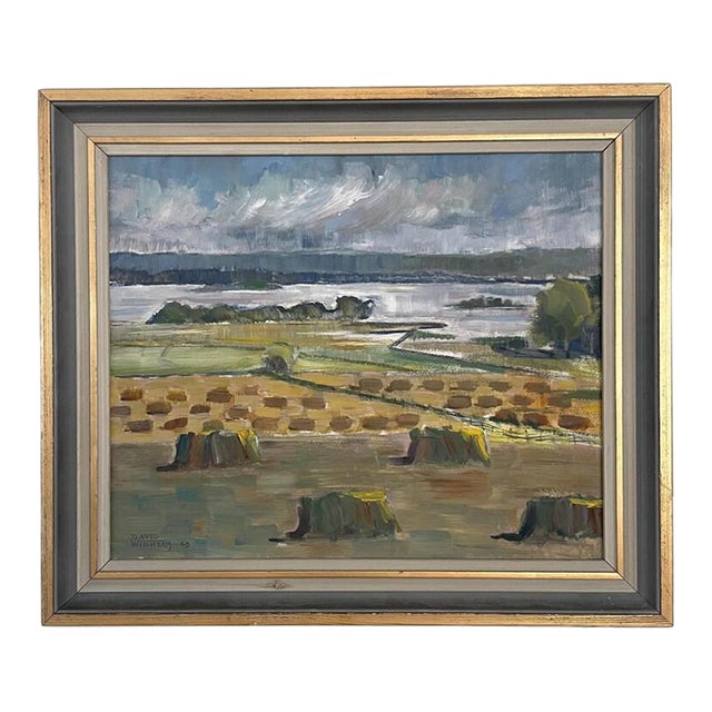 1943 Mid Century Swedish Modernist Landscape by David Widholm For Sale