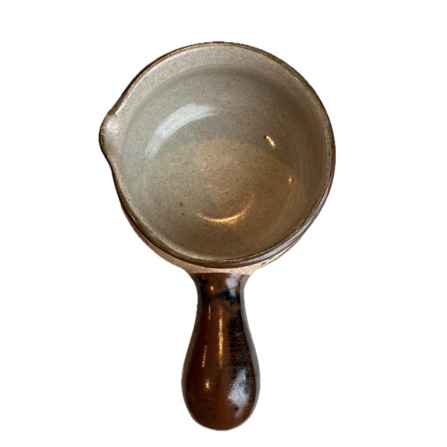 Ceramic Vintage Mexican Tonala Folk Art Hand Painted Stoneware Ladle Pot For Sale - Image 7 of 11