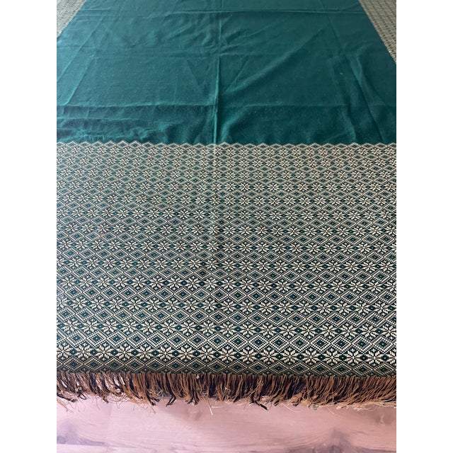 1960s Vintage Gold Silk Wool Brocade Table Cloth Throw For Sale - Image 5 of 7