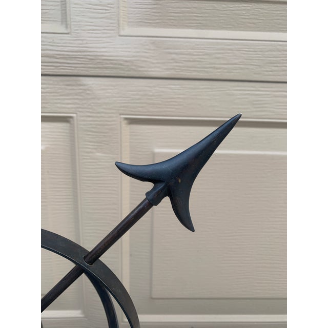 A stunning vintage English country or Neoclassical style bronze tone iron garden armillary sundial with Roman numerals...