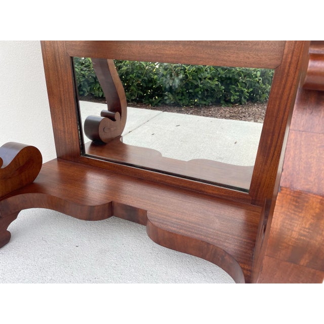Brown Antique Berkey & Gay Empire Revival Mahogany Petticoat Table For Sale - Image 8 of 11