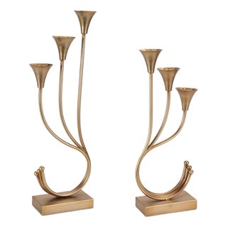 Triple Taper Candle Holder (Set of 2) For Sale
