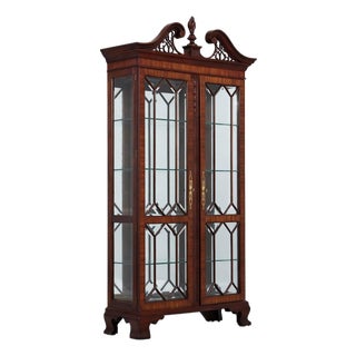 Henkel Harris Mahogany Chippendale Style Display Cabinet For Sale