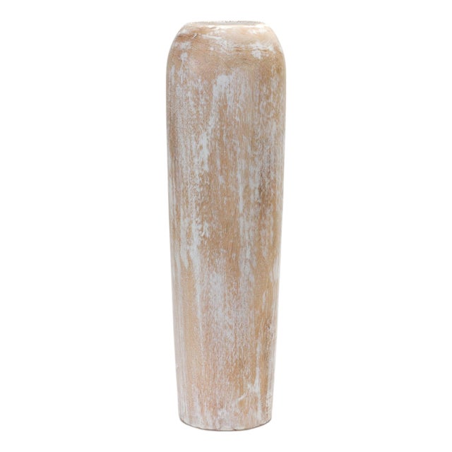 Wood Floor Vase 23.5"H For Sale