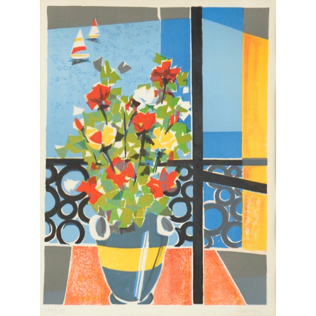 Vibrant cubist still life, a hand signed limited edition lithograph print by Fausto Maria Casotti (also known as Cauri)...