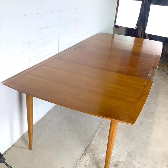 Brown Vintage Tomlinson Mid-Century Extension Dining Table With Two Leaves, Sophisticate Line, 1960s For Sale - Image 8 of 18