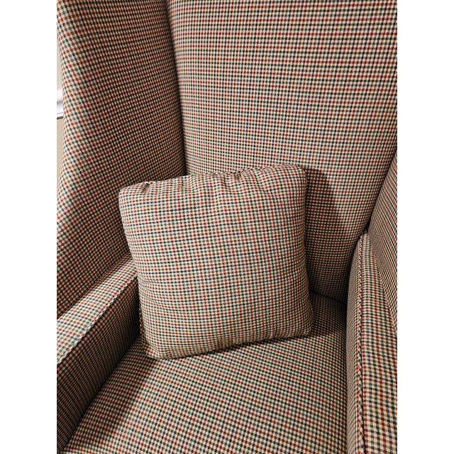 Primitive Colonial Upholstered Wingback Chairs For Sale - Image 11 of 12