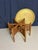 Antique Anglo-Indian Benares Brass Tray Table with Hand-Carved Folding Wooden Base, 1910 For Sale - Image 4 of 15