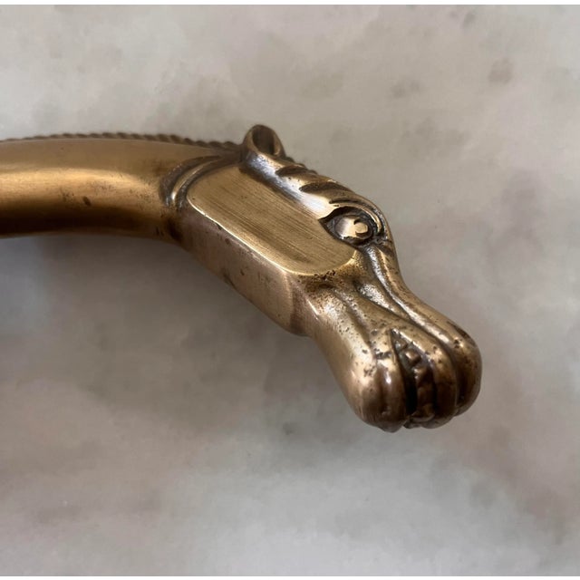 Vintage Solid Brass Horse Head For Sale In Austin - Image 6 of 7