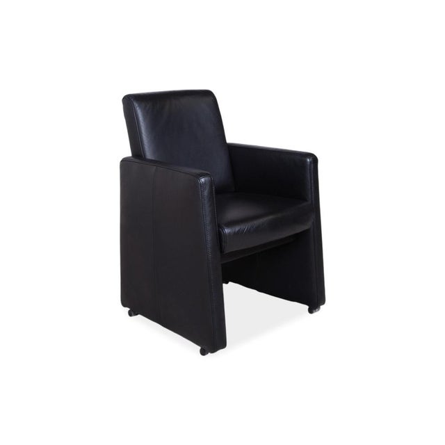 Modern Armchair in Black Leather with Casters from Himolla For Sale - Image 3 of 15
