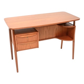 Vintage Danish Teak Desk by Gunnar Nielsen for Tibergaard, 1960s For Sale