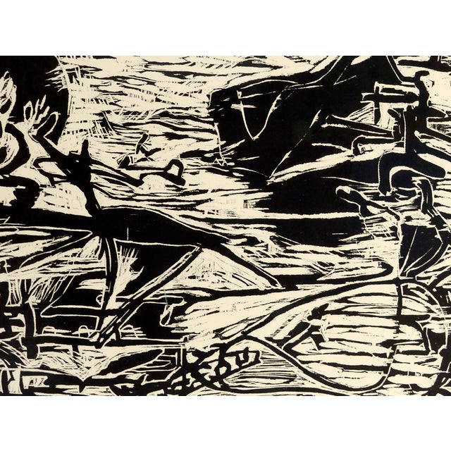 Modern Large Scale Abstract Figurative Landscape Woodcut, Signed Limited Edition 1/10 by Michael Pauker For Sale - Image 3 of 8