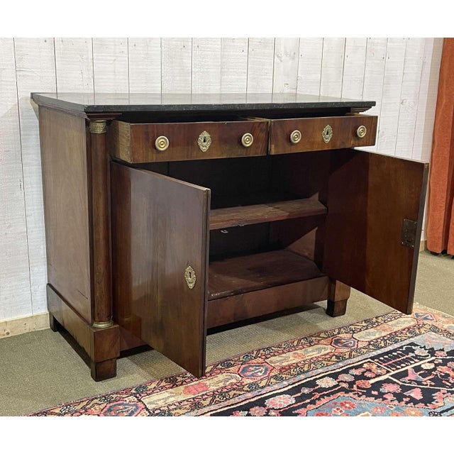Early 19th Century Empire Mahogany Buffet with Black Marble Top For Sale - Image 11 of 18