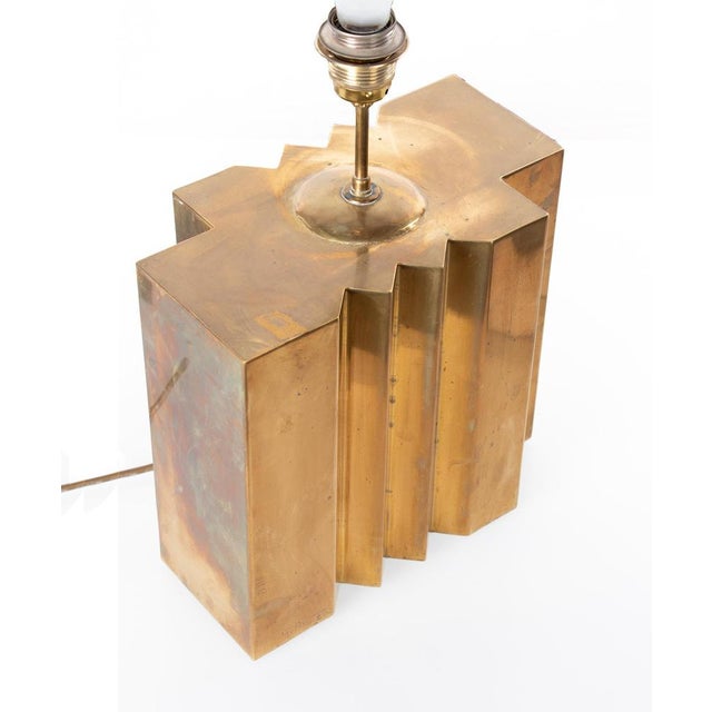 Large Brass Table Lamp by G. Autier, France, 1970s For Sale - Image 3 of 13