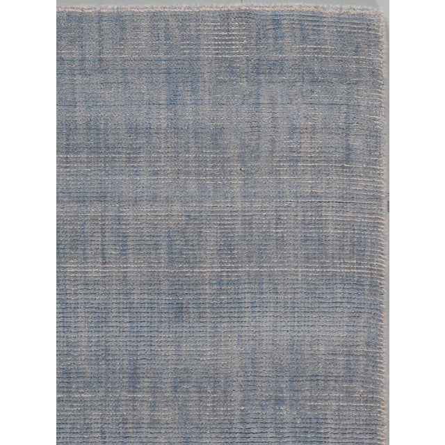 2010s Simplicity Blue Contemporary Handwoven Rug 8' X 10' For Sale - Image 5 of 13