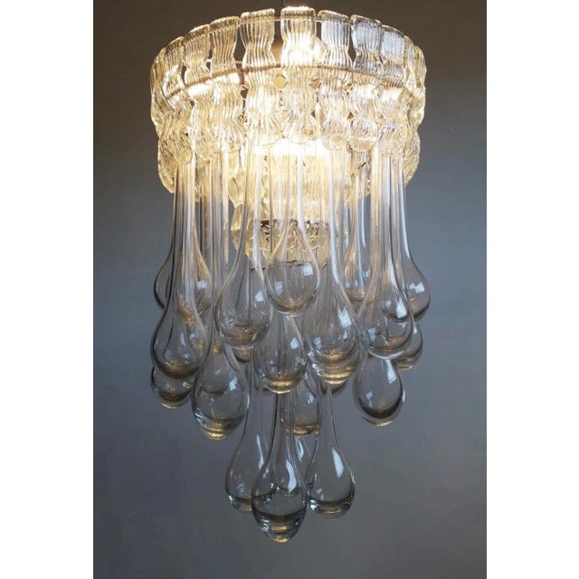 Mid-Century Modern Mid 20th Century Murano Droplets Chandelier For Sale - Image 3 of 10