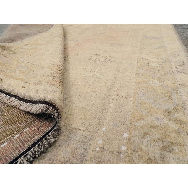 Mid-20th Century Handmade Turkish Oushak Throw Rug in Muted Neutral Tones For Sale - Image 9 of 9