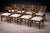 Off-white Set of 8 Chairs in Caviuna Wood & Linen, Alexandre Rapoport, 1960s For Sale - Image 8 of 13