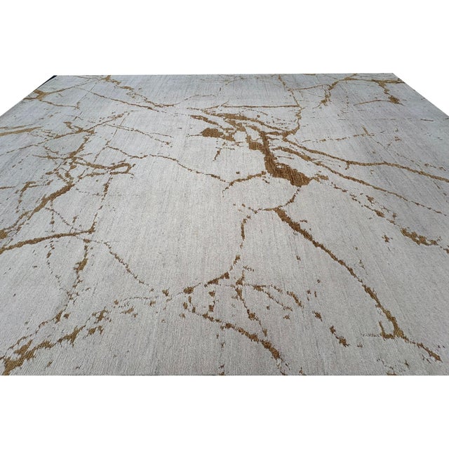 RH Restoration Hardware Lakshmi Wool Rug – 10' × 14' Cream / Bronze | Hand-Knotted Himalayan Wool & Jute | Made in Nepal...