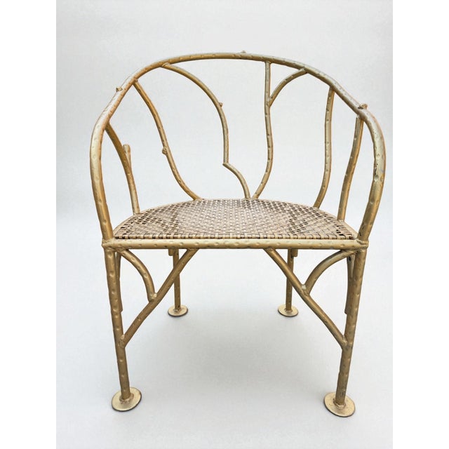 Vintage Solid Iron Signed "Winterthur" Faux Bois Settee Sofa & Chairs Set For Sale - Image 9 of 9