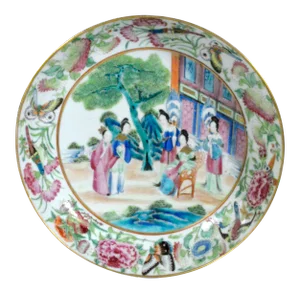 Chinese Rose Mandarin Porcelain Saucer Dish