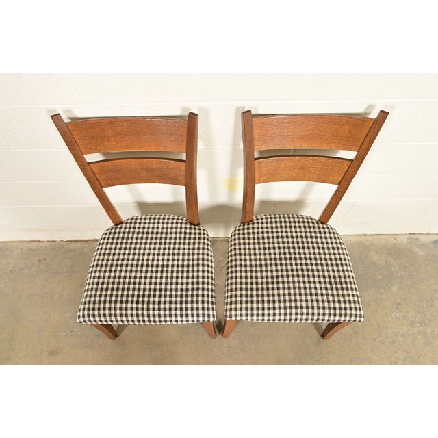 Stickley Mission Oak Arts & Crafts Side Chairs or Dining Chairs, Pair For Sale In South Bend - Image 6 of 16