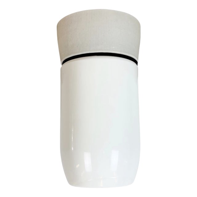 Vintage White Porcelain Ceiling Light, 1970s For Sale