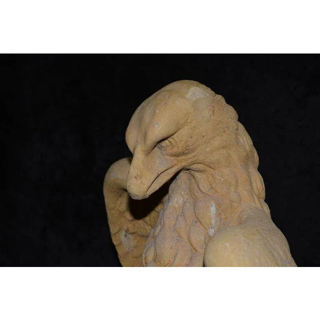 Garden Eagles-one cast stone has piping for a fountain, the other cast sandstone is a statue. Priced each. Majestic Nicely...