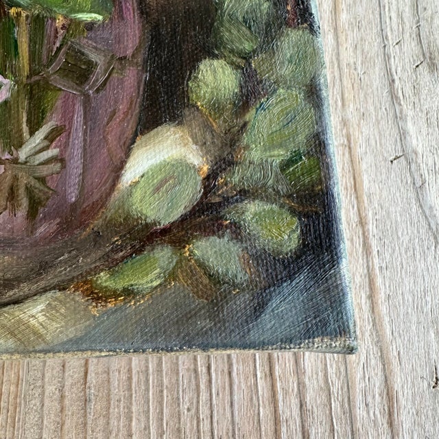 Pink Impressionist Vintage Style Still Life Flower Painting, Oil “Pretty in Pink’ by American Artist Kristin Ashman. For Sale - Image 8 of 11