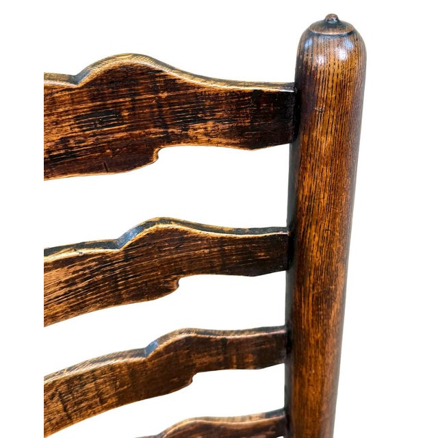 Brown Georgian Farmhouse Ladderback Dining Chairs, Early 19th Century, Set of 10 For Sale - Image 8 of 18