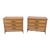 Three Drawers Light Walnut Banded Drawers Drop Pulls Bachelor Chests - A Pair For Sale