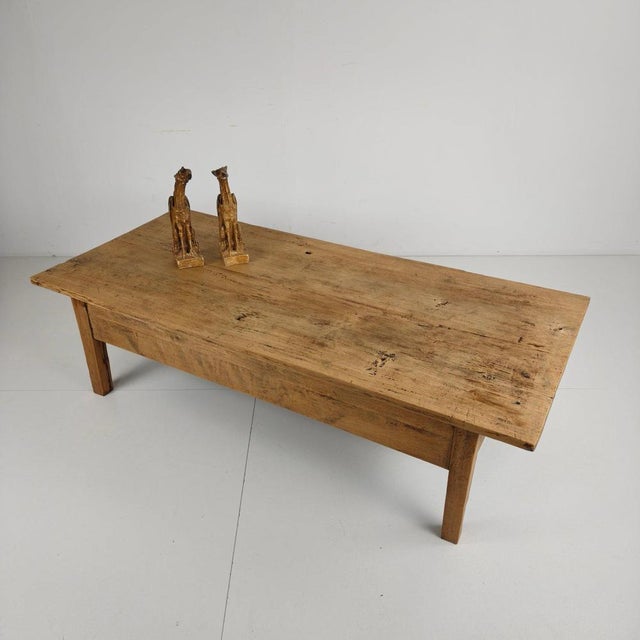 Antique French Farmhouse Oak Coffee Table, 19th Century For Sale - Image 15 of 16