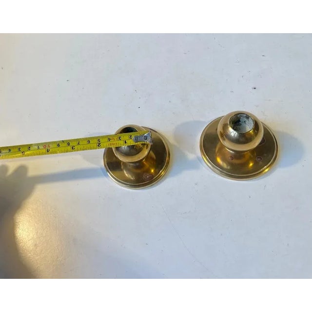 Metal Small Mid-Century Spherical Candlesticks in Bronze, 1950s, Set of 2 For Sale - Image 7 of 9