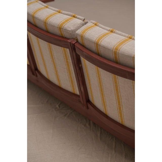Brutalist Burgundy 3-Seater Sofa with Striped Upholstery, 1970s For Sale - Image 15 of 18