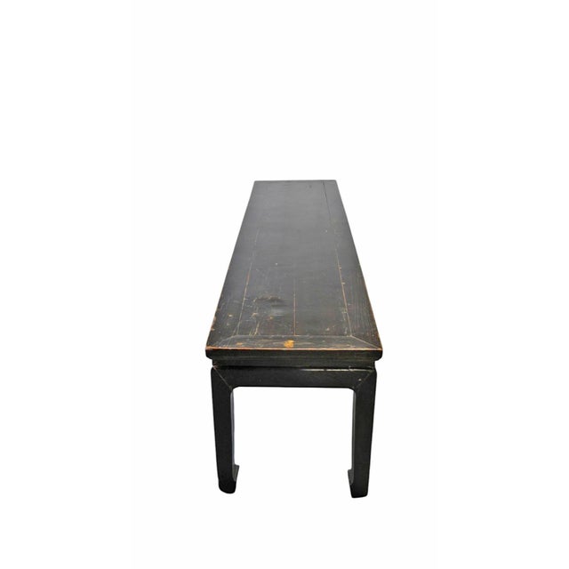 82" Long Vintage Solid Elm Bench For Sale - Image 4 of 7