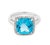 14k White Gold Blue Topaz Diamond Ring For Sale - Image 4 of 10