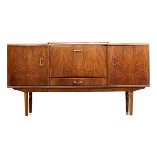 1960s Walnut Liquor Cabinet Credenza by Beautility of London For Sale