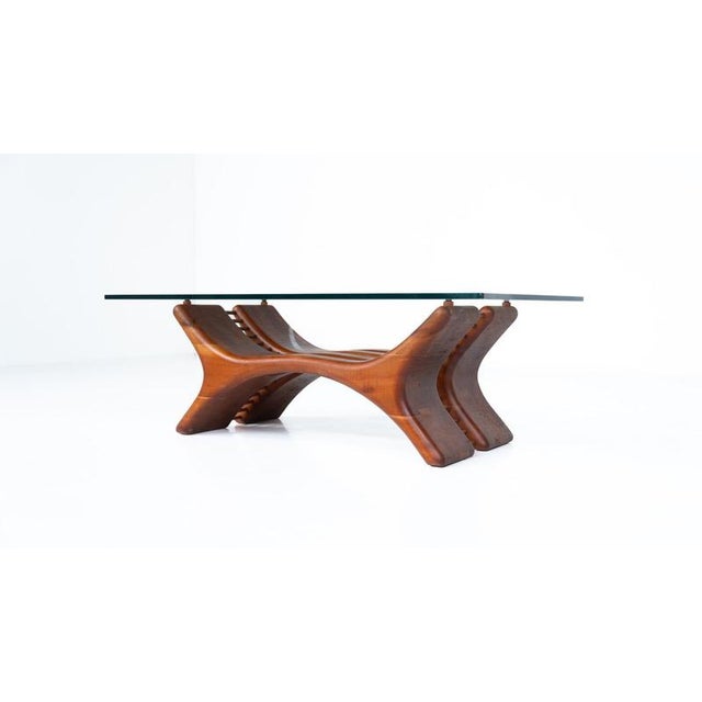 Mid-Century Coffee Table in Wood and Glass, Italy, 1960s For Sale - Image 13 of 15